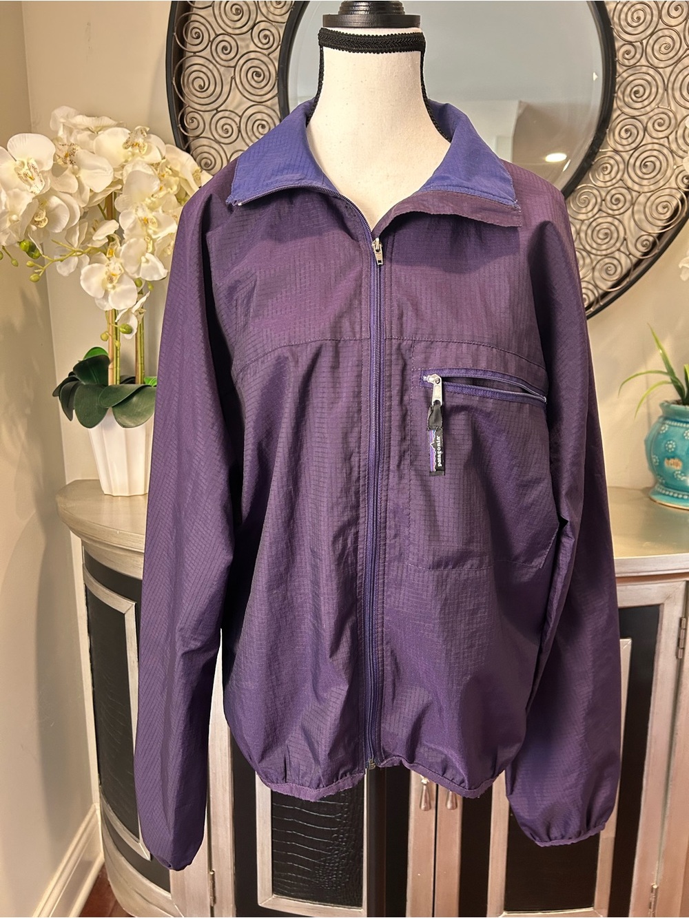 Vintage Patagonia 90s Purple Ripstop Nylon Full Zip Windbreaker Jacket